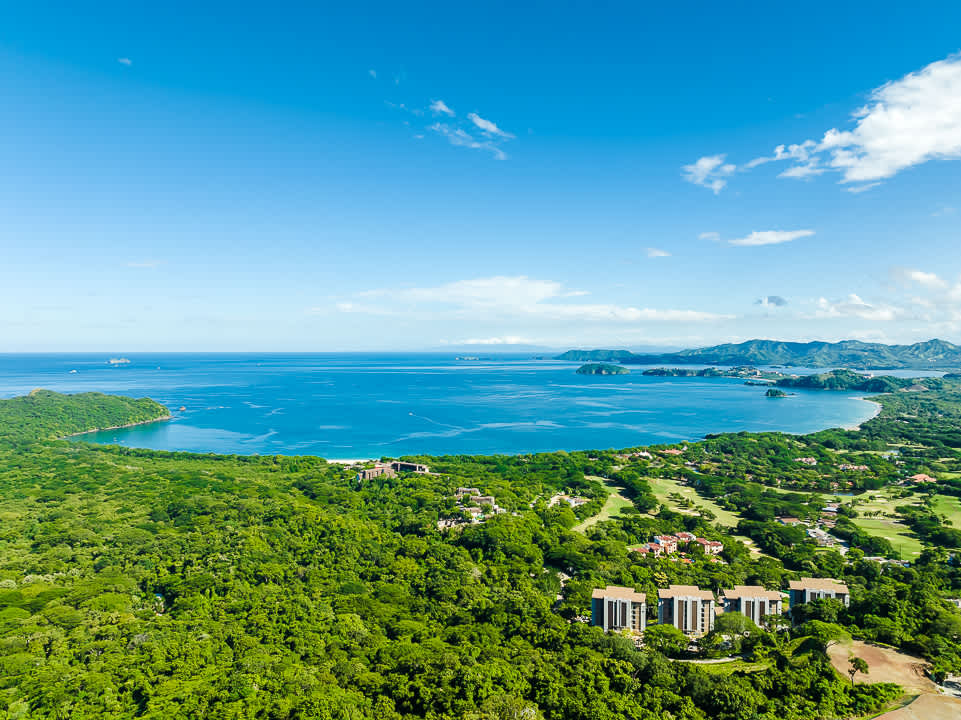 Reserva Conchal aerial view overlooking the Pacific ocean